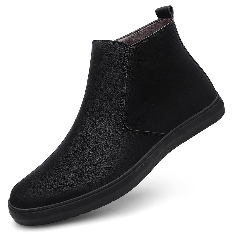 First Layer Cowhide Retro Frosted Leather High-top Leather Boots
