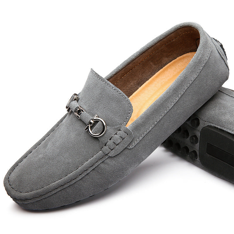 Men's Slip-on Cowhide Business Casual Leather Shoes (Available)