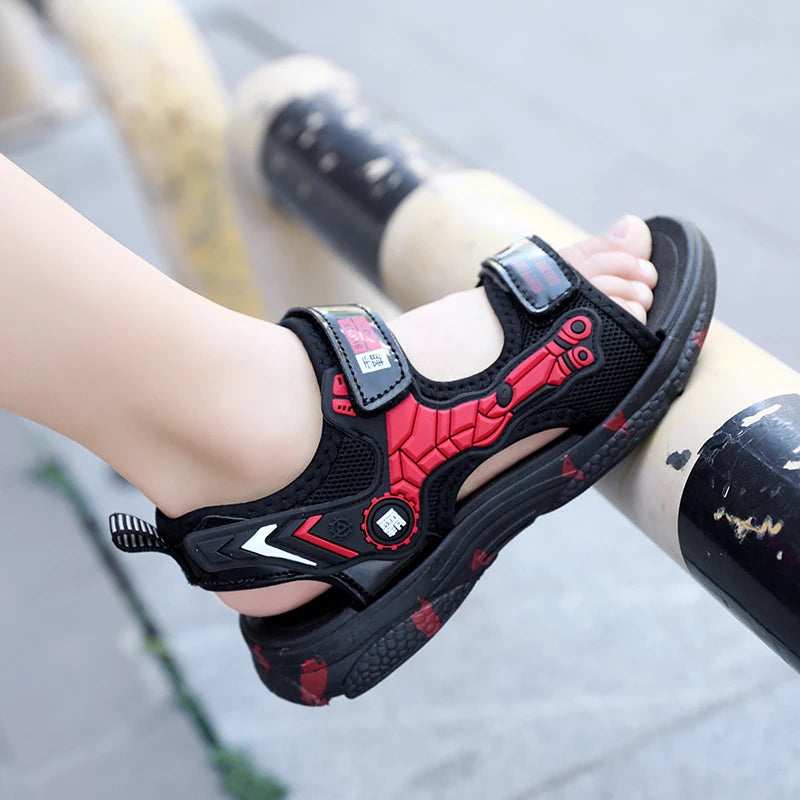 A pair of children's summer open-toe sports sandals, soft and comfortable mech-style flat shoes, sizes 28-40,WK-TX188