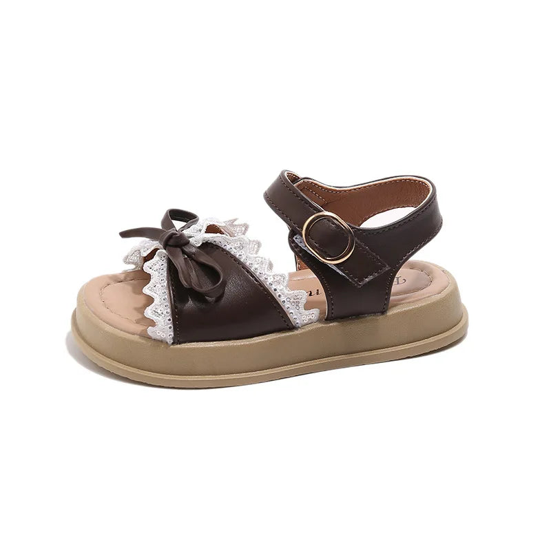 Girls Sandals Sweet Bow Toddler Kids Princess Beach Shoes Soft Sole Summer New Children Casual Shoes Breathable Non-slip