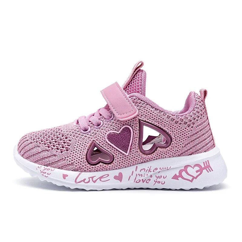 Girls Casual Shoes Children Light Mesh Sneakers Kids Summer Autumn Tenis Cute Sport Cartoon Running Sock Footwear Female
