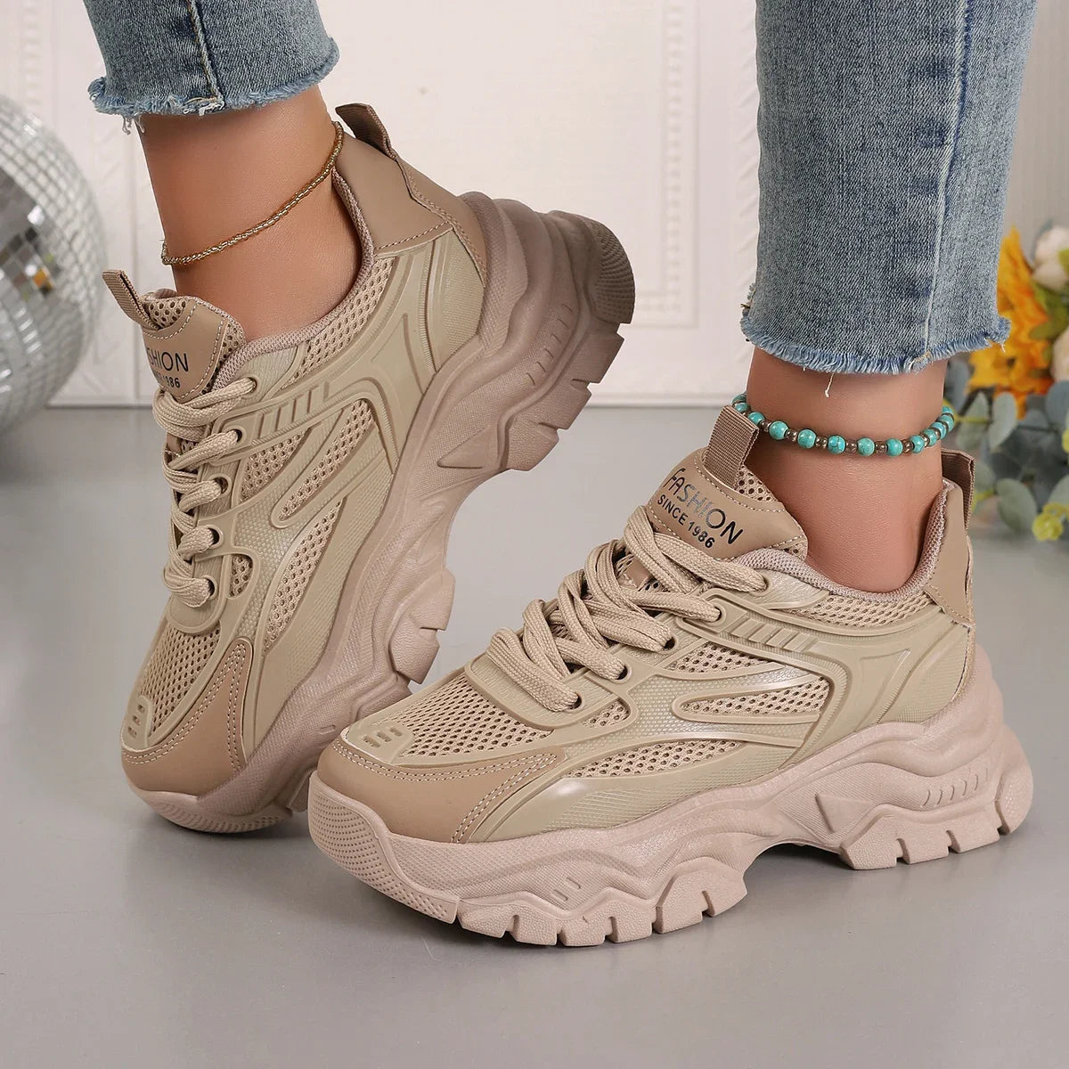 Women Sneakers New Fashion Chunky Sneakers Women Outdoor Tennis Platform Sports Shoes for Women Lightweight Designer Shoes