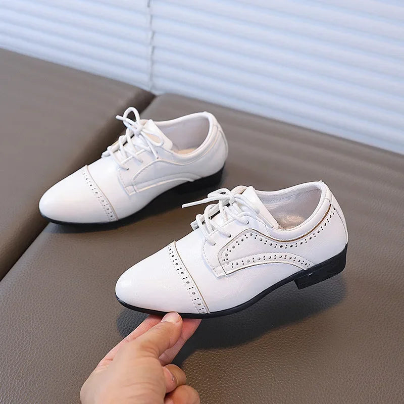 Boys School Leather Shoes New Performance Kids Black Loafers Fashion Children Formal Uniform Low-heels Shoes Causal Versatile