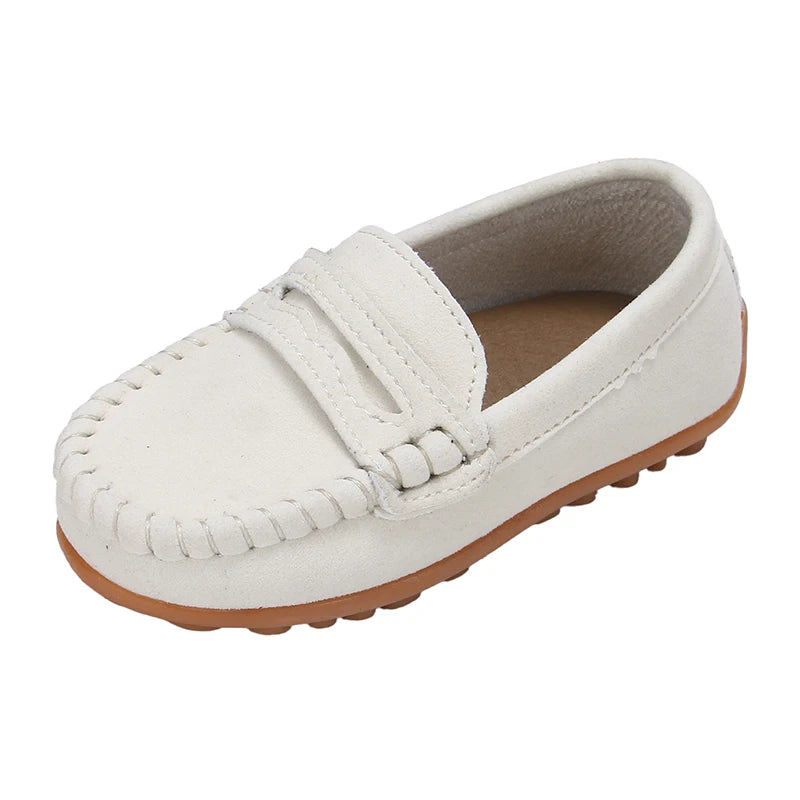 Boys Moccasins Shoes Fashion Solid Color Kids School Causal Shoes Breathable Non-slip Children Slip-on Flats Loafers Size 21-30