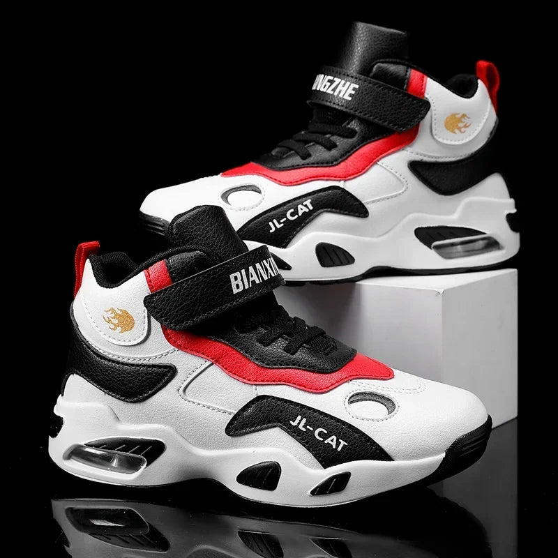Kids Basketball Shoes Boys Student Sports Shoes School Daily Outdoor Running Sneakers High Top Children Basketball Sneakers