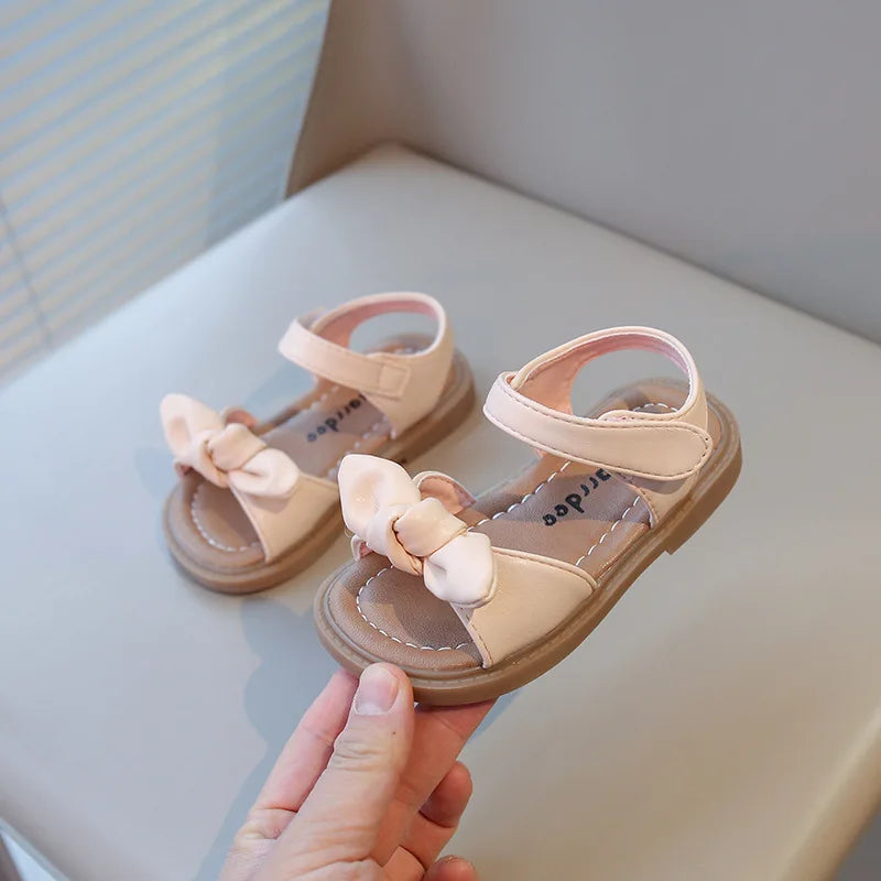 Girls Princess Sandals with Bow-knot Fashion Classic Baby Kids Beach Shoes Children Summer Sandals Simple Size 21-30 Hot Sale