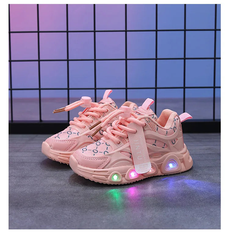 Kids Sneakers Spring New Girl Sneakers Casual LED Kid Shoes Fashion Girls' Shoes Designer Shoes Tenis De Mujer