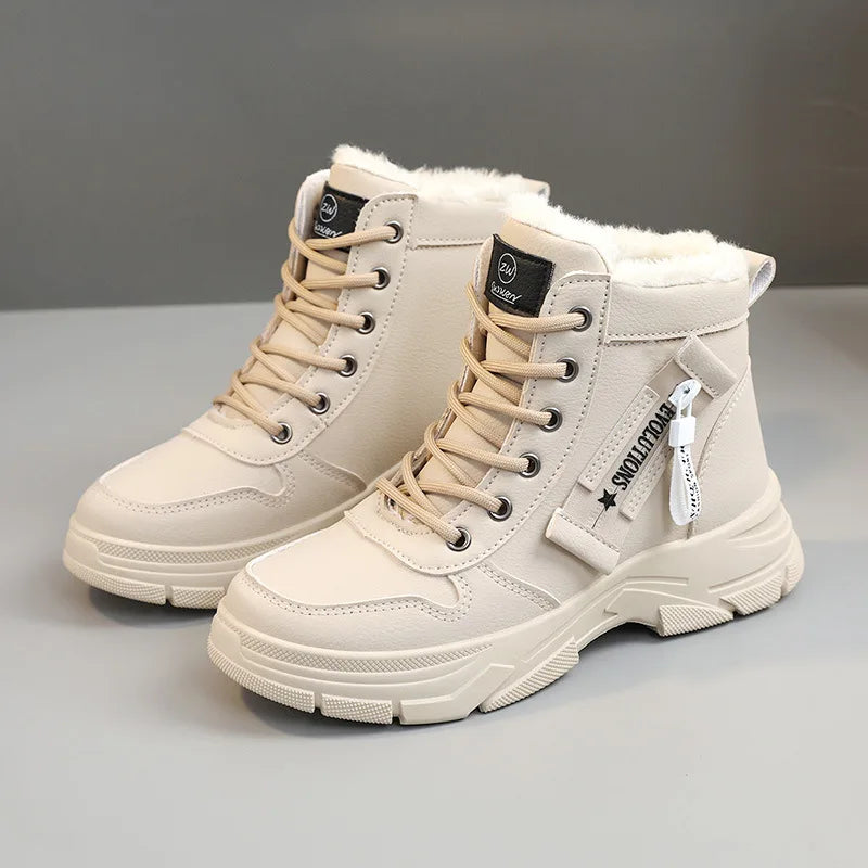 zapatos de mujer Designer Sneakers for Women Casual High Top Shoes Womens Winter Plush Lined Warm Thick Lace-up Sports Shoes