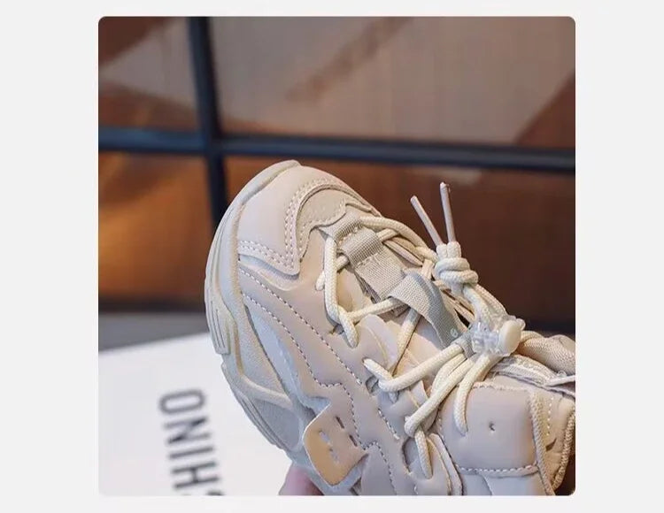 Spring Autumn Children's Sneakers Causal Boys Girls High-top Sneakers Simple Non-slip Breathable Kids School Basketball Shoes