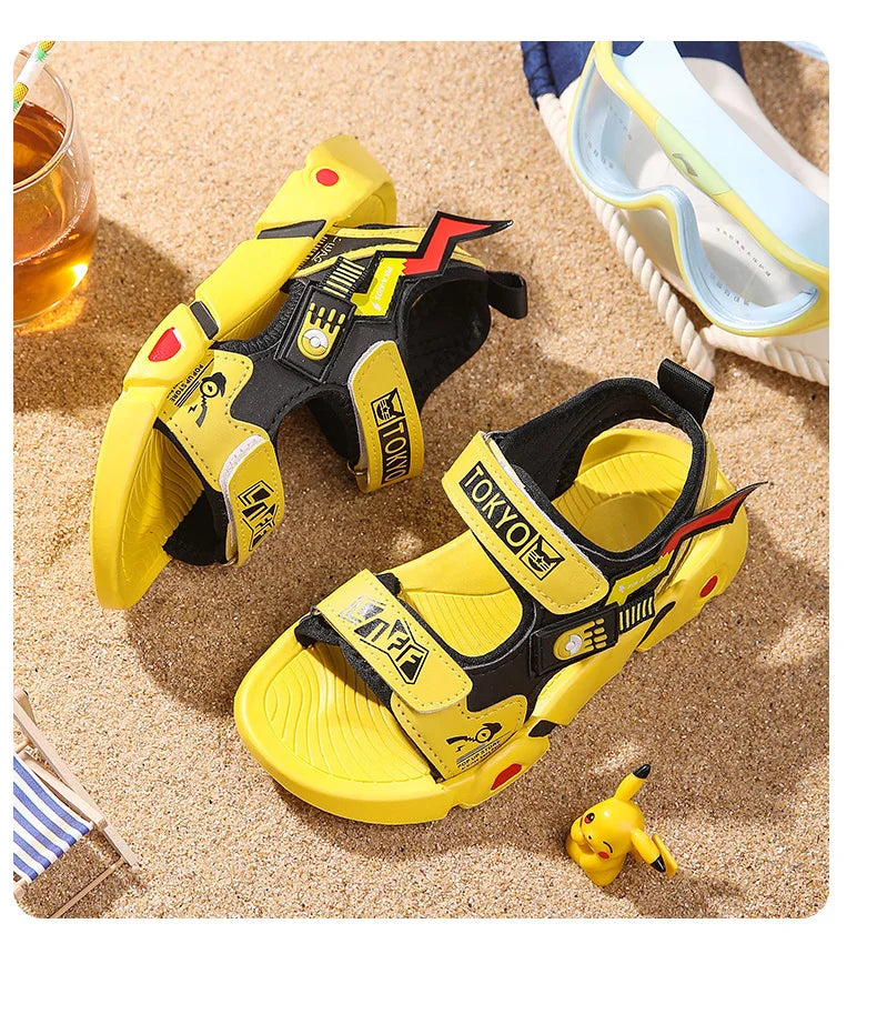 Boys Sandals 1-12 Year Old Soft Sole Anti Slip Sandals Cartoon Outwear Small and Medium Sized Children Beach Sandals