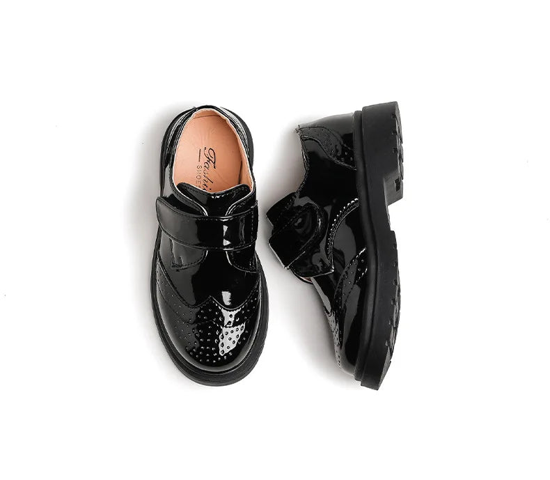 Boys Formal Shoes Girls Leather Shoes Black for School Party Wedding Lace-up Kids Oxfords Classic Fashion Soft 26-36 Breathable