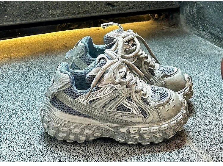 Children Running Shoes Non-slip Boys Girls Sneakers Mesh Breathable 2025 Spring Autumn New Kids Sports Shoes Thick Soft Bottom