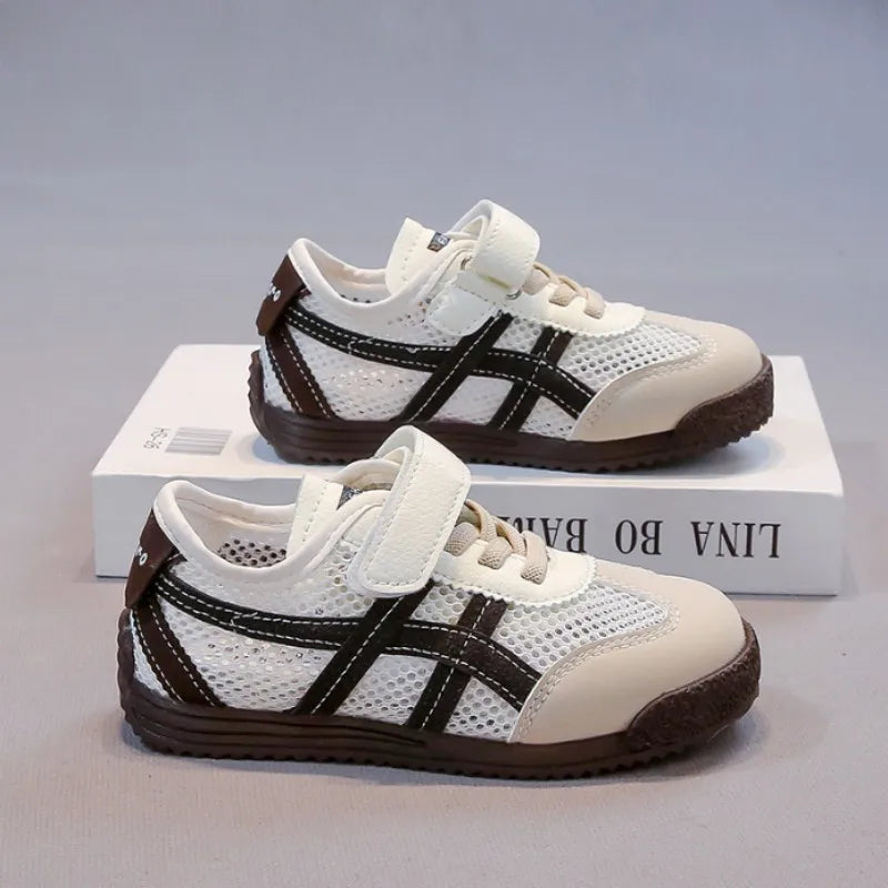 Children's Mesh Shoes Summer Autumn New Breathable Mesh Boys Forrest Gump Shoes Casual Sports Girls' Board Shoes Green Brow