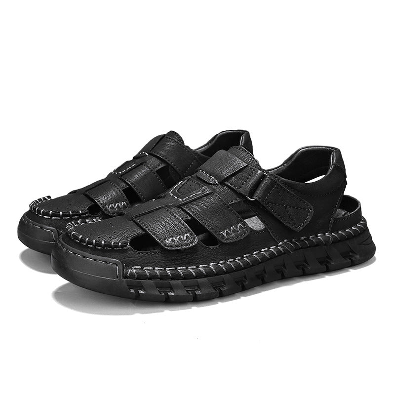 Men's Simple All-match Leather Non-slip Sandals