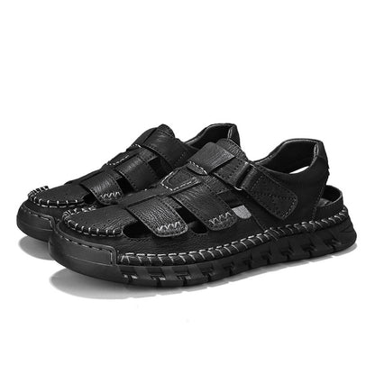 Men's Simple All-match Leather Non-slip Sandals