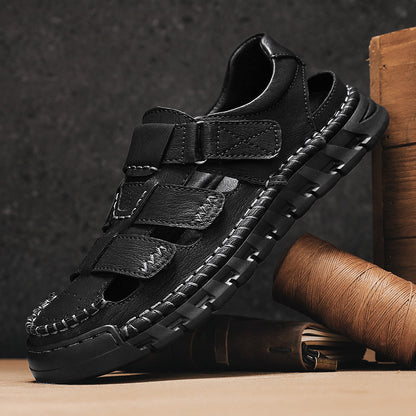 Men's Simple All-match Leather Non-slip Sandals