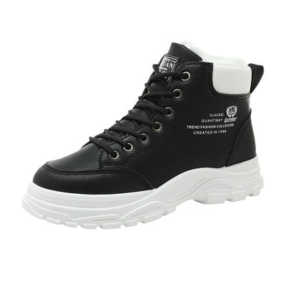 High-top Women's Shoes Cotton-padded Shoes With Velvet Warm