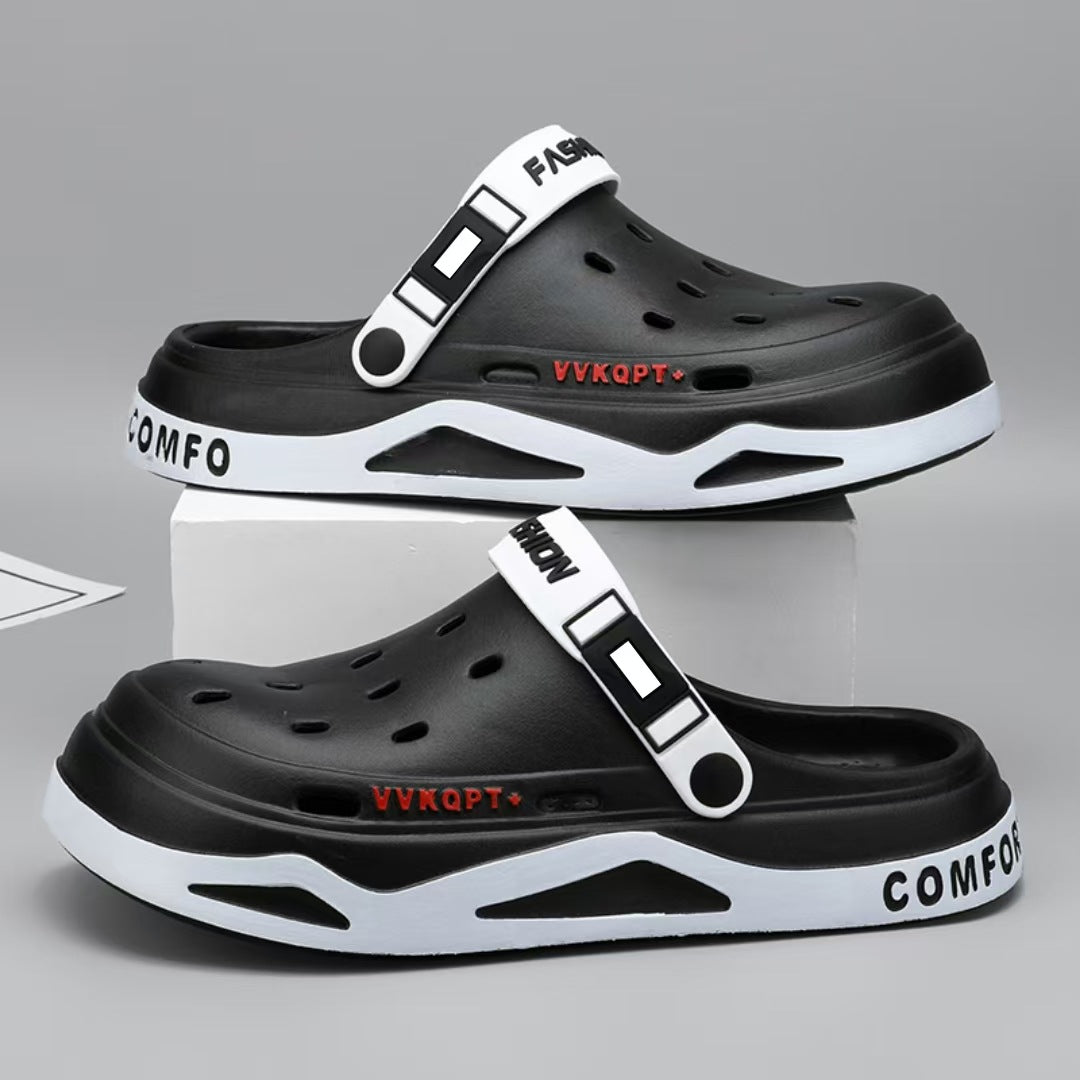 Sandals Summer Breathable Closed Toe Men's Slippers Dual-use Beach Shoes