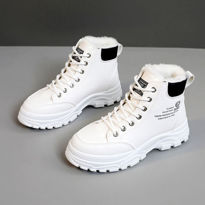 High-top Women's Shoes Cotton-padded Shoes With Velvet Warm