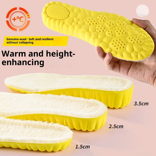 Cloud Winter Warm Height Increasing Insole Wool Fleece Lined