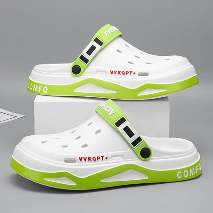 Sandals Summer Breathable Closed Toe Men's Slippers Dual-use Beach Shoes