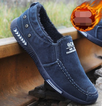 Summer new men's canvas shoes a pedal breathable lazy shoes men low to help the old Beijing cloth shoes spring casual shoes  (Available)