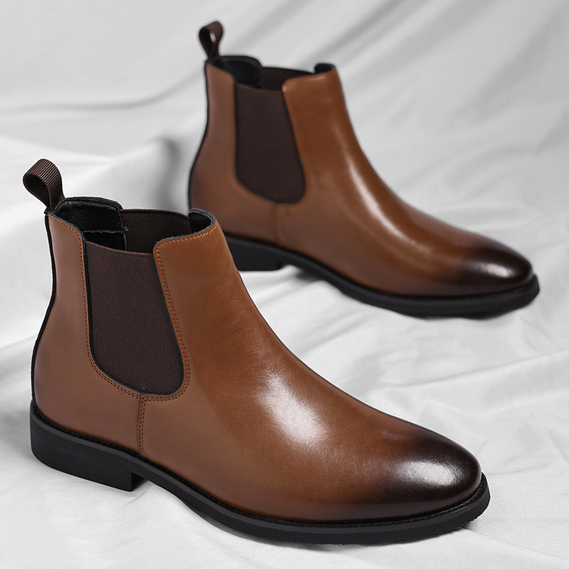 British Retro Chelsea Men's Fleece-lined Leather Boots