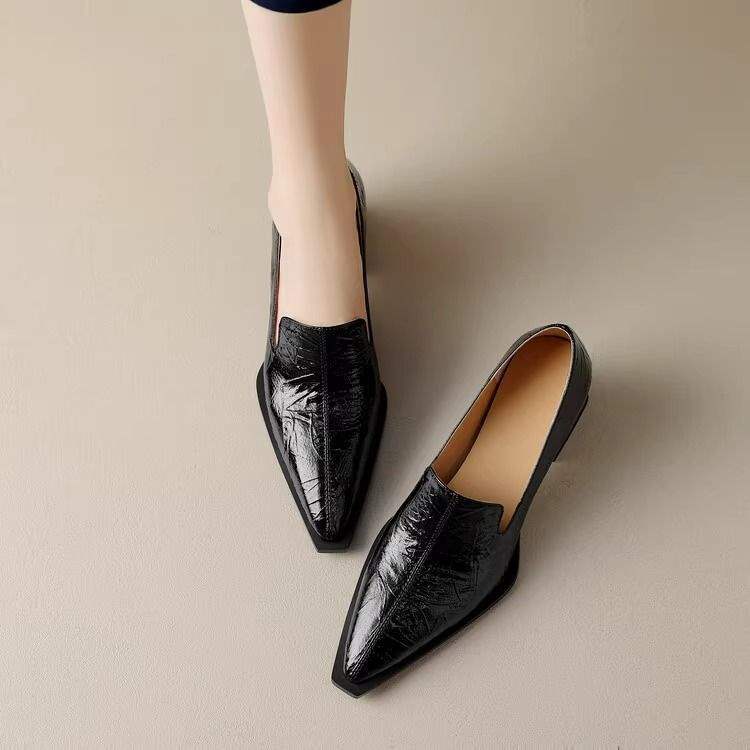 Crack Pointed Deep Mouth High Heels Women