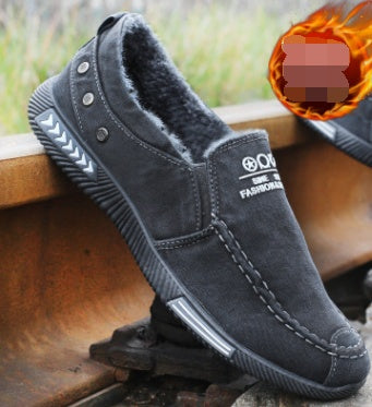 Summer new men's canvas shoes a pedal breathable lazy shoes men low to help the old Beijing cloth shoes spring casual shoes  (Available)