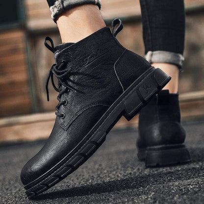 Men's Shoes British Style Tooling Leather Boots