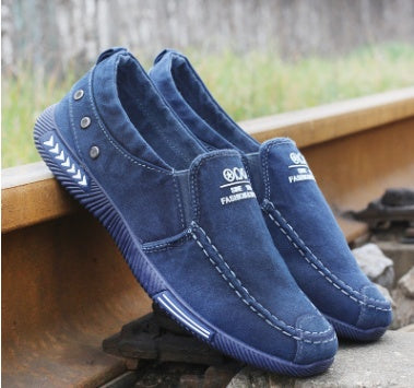 Summer new men's canvas shoes a pedal breathable lazy shoes men low to help the old Beijing cloth shoes spring casual shoes  (Available)