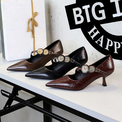 Party High Heels Thin Heel Shallow Mouth Pointed Toe