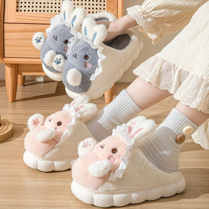 New Cute Hug Rabbit Girl Cartoon Cotton Slippers