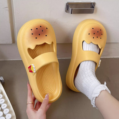 Indoor Home Thick-soled Non-slip Cartoon Closed-toe Slippers