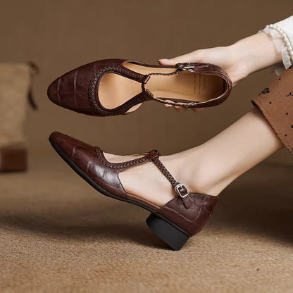 Chunky Heel Retro Fashion Comfortable Women's Sandals