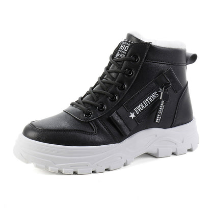 Korean Style Student All-matching Warm High-top Martin Boots