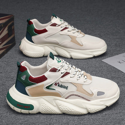 Men's Versatile Casual Sneakers Comfortable Height Increasing Insole Soft Sole Lightweight Dad Shoes