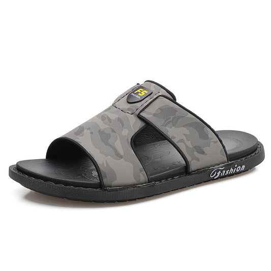 Slippers Soft Sole Leather Flip Flops Non-slip Beach Shoes Men Zapatos