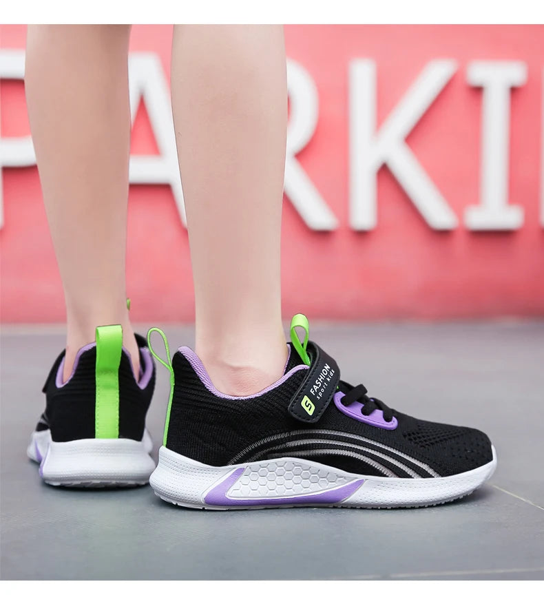 Girls Running Shoes Child White Mesh Sneakers Student Kids Summer Female Fashion Children Autumn Colorful Sport Shoes Light