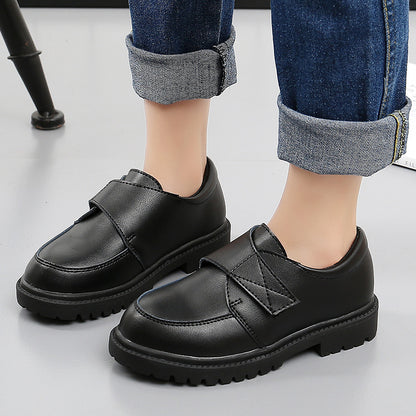 Boys Shoes Children Leather Shoes For Big Kids Teenagers Size 27-38 For Big Boy Formal Wedding Shoes British Style Simple Black