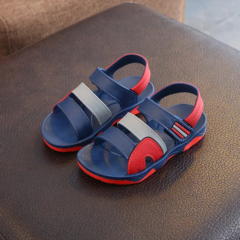 New Summer Children Sandals for Boys Flat Beach Shoes Kids Sports Casual Student Leather Sandals Soft Non-slip Fashion Wild