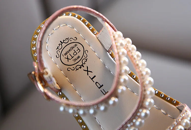 Girl Sandals Summer Fashion Kids Baby Girls Bling Rhinestone Princess Single Sandals For Little Big Girl's Shoes