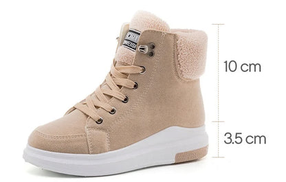Women's casual sneakers; winter sneakers with plush fur; warm women's shoes; women's shoes with lacing women's shoes on Fashion
