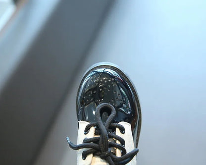 Children's Leather Shoes Round Toe Lace-up Elegant Spring Soft Comfy Baroque Style Kids Casual Shoe Boys Girls Flat Shoes