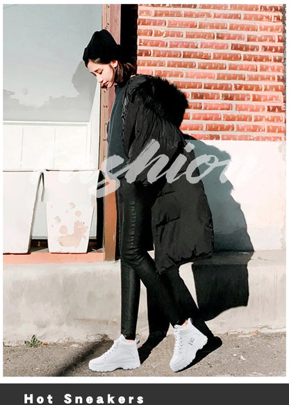 Women's casual sneakers; winter sneakers with plush fur; warm women's shoes; women's shoes with lacing women's shoes on Fashion
