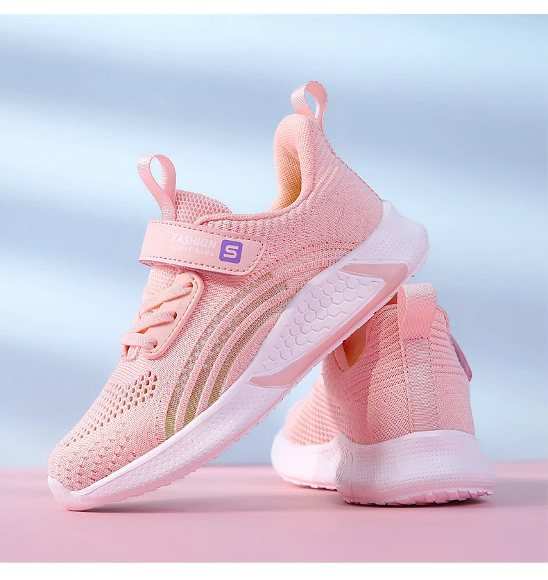 Girls Running Shoes Child White Mesh Sneakers Student Kids Summer Female Fashion Children Autumn Colorful Sport Shoes Light