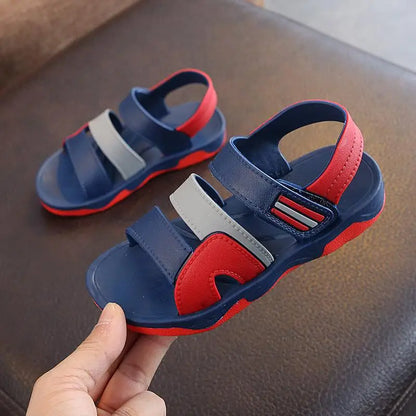 New Summer Children Sandals for Boys Flat Beach Shoes Kids Sports Casual Student Leather Sandals Soft Non-slip Fashion Wild