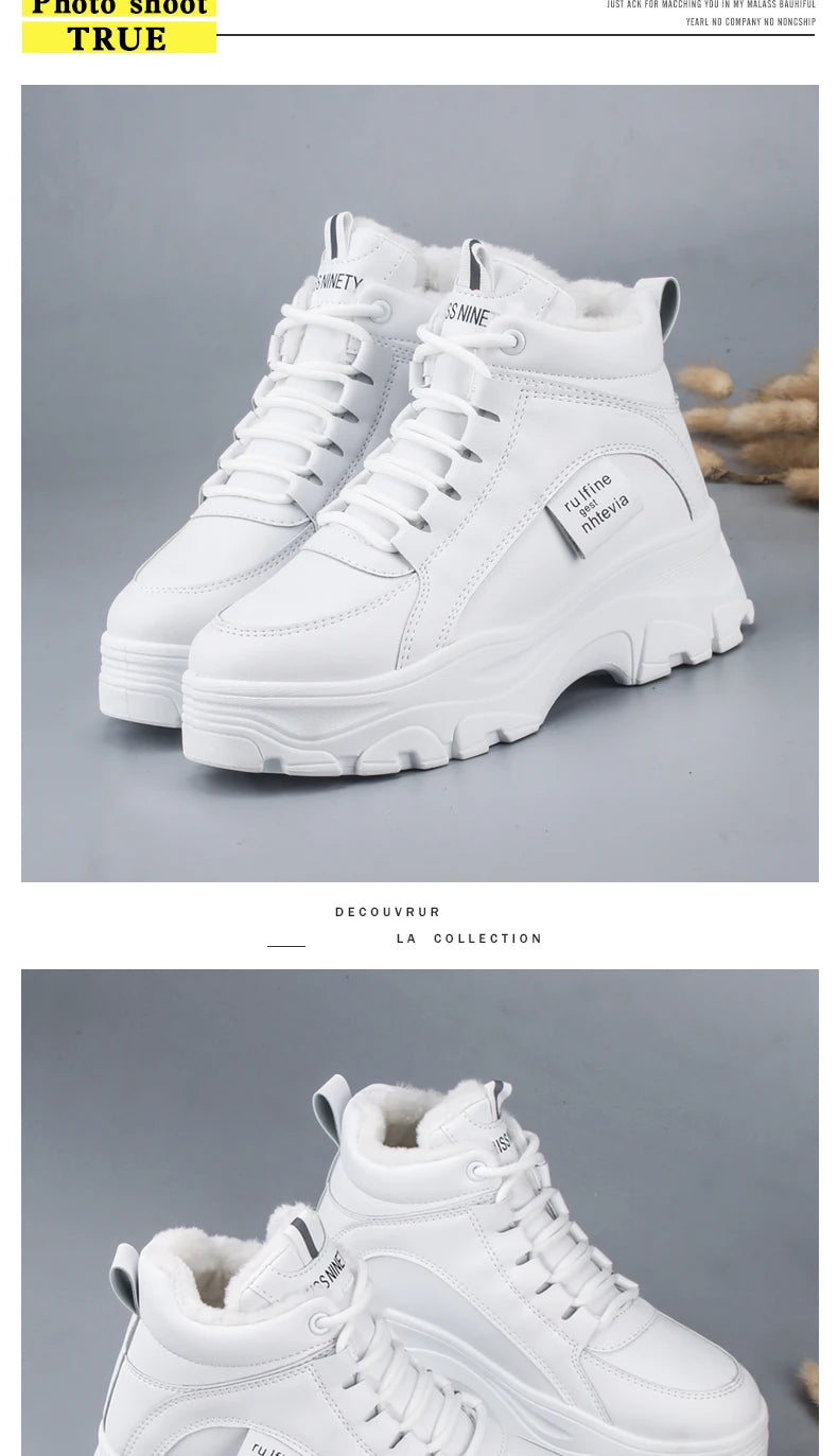 Women's casual sneakers; winter sneakers with plush fur; warm women's shoes; women's shoes with lacing women's shoes on Fashion