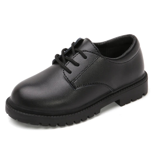 Boys Shoes Children Leather Shoes For Big Kids Teenagers Size 27-38 For Big Boy Formal Wedding Shoes British Style Simple Black
