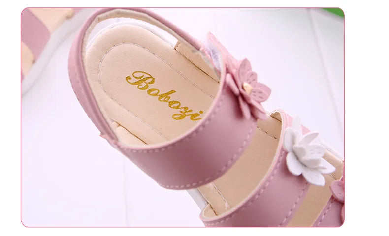 Girls Sandals Gladiator Flowers Sweet Soft Children's Beach Shoes Kids Summer Floral Sandals Princess Fashion Cute High Quality